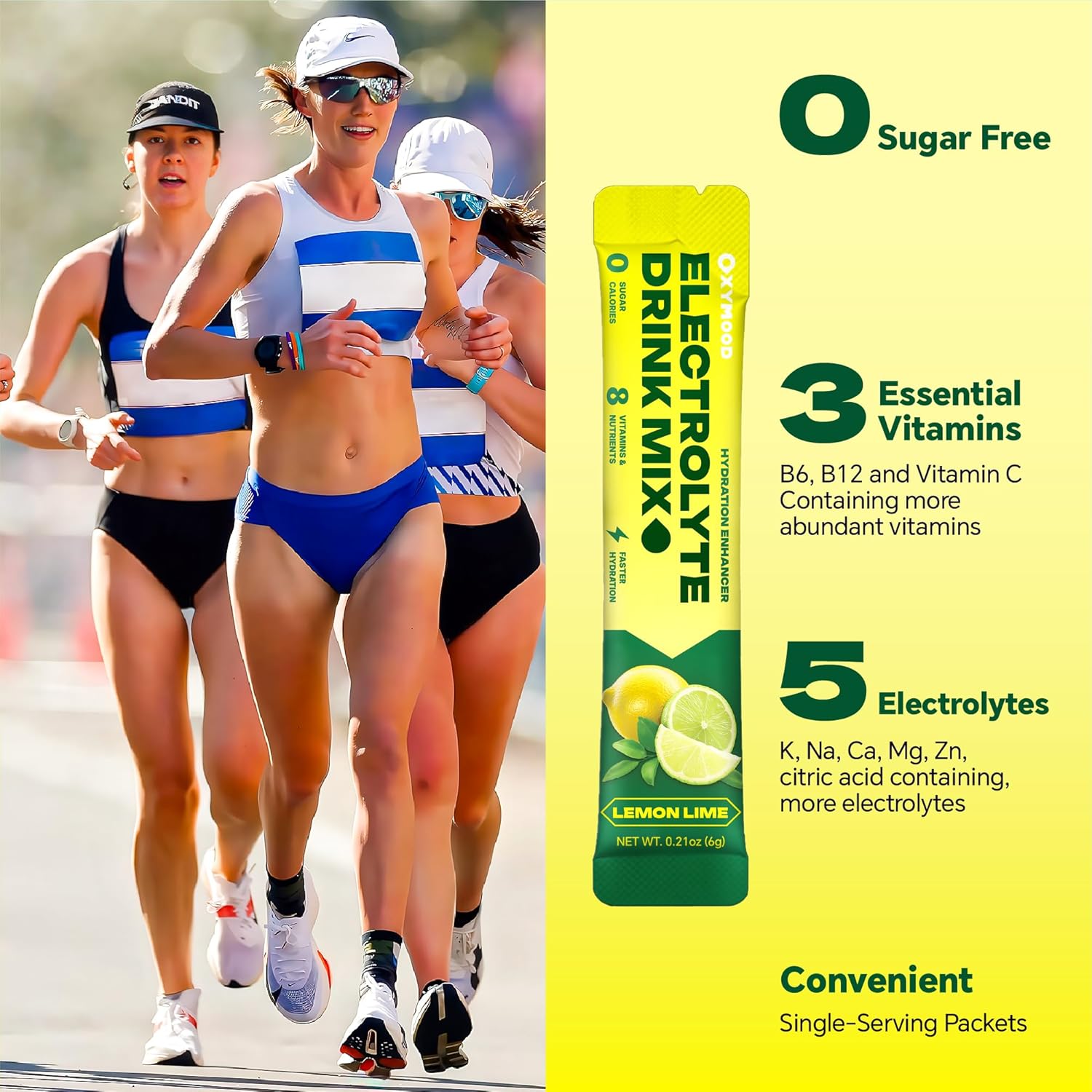 Sugar Free Electrolytes Powder Packets - Salty High Sodium Hydration Packets, Electrolytes Drink Mix for Fitness Enthusiasts & Outdoor Workers, Calories Free(Lemon Lime 30 Sticks)