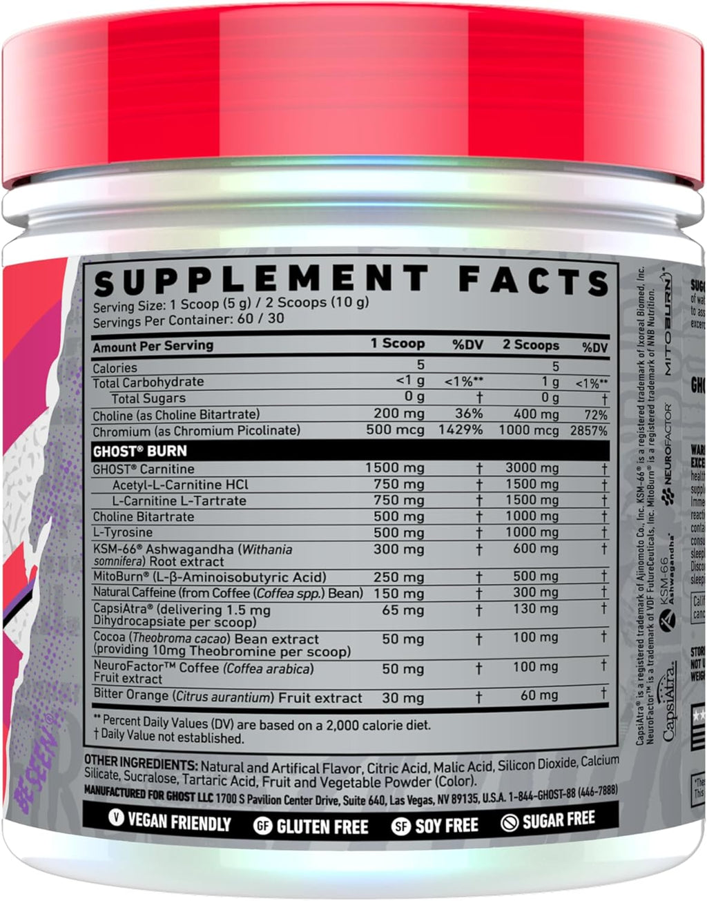 GHOST Burn Weight Management Powder, Passionfruit (60 Servings) - Metabolism & Energy Support Supplement for Men & Women - Natural Caffeine, L-Carnitine & L-Tyrosine - Gluten, Soy & Sugar-Free, Vegan