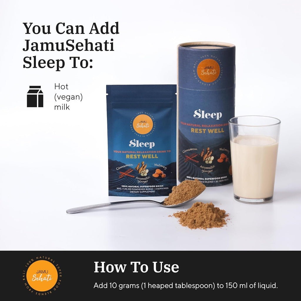 JAMUSEHATI Sleep, Natural Superfoods Blend from Bali, Containing Ginger, Nutmeg, Cinnamon and Star Anise, Cylinder (300g)