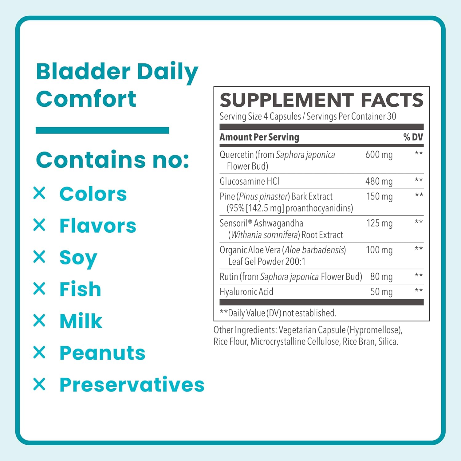 LifeSeasons Femetry Bladder Daily Comfort - Soothes Irritation - Supports Healthy Histamine Response - Promotes Bladder Lining Health - Interstitial Cystitis - 120 Capsules
