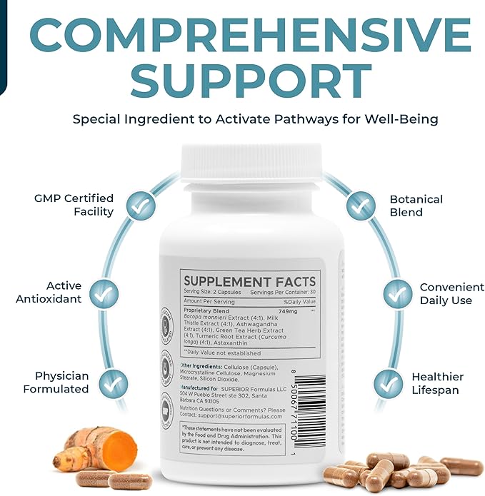 Superior Formulas Nrf2 Activator Supplement – Antioxidant Support for Cellular Health, Healthspan, and Longevity – Helps Reduce Oxidative Stress – 60 Capsules – Made in USA, Non-GMO