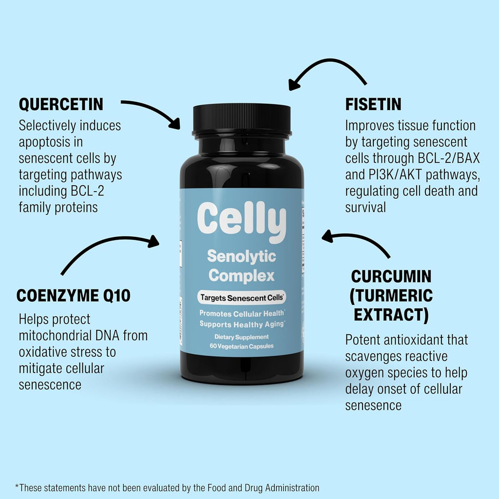 Senolytic Complex | Longevity Supplement for Healthy Aging and Cellular Health with Quercetin and Fisetin | Targets Senescent Cells | 30 Servings | Non-GMO & 3rd Party Tested