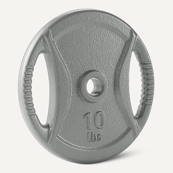 Amazon Basics 1-Inch Cast Iron Grip Weight Plates