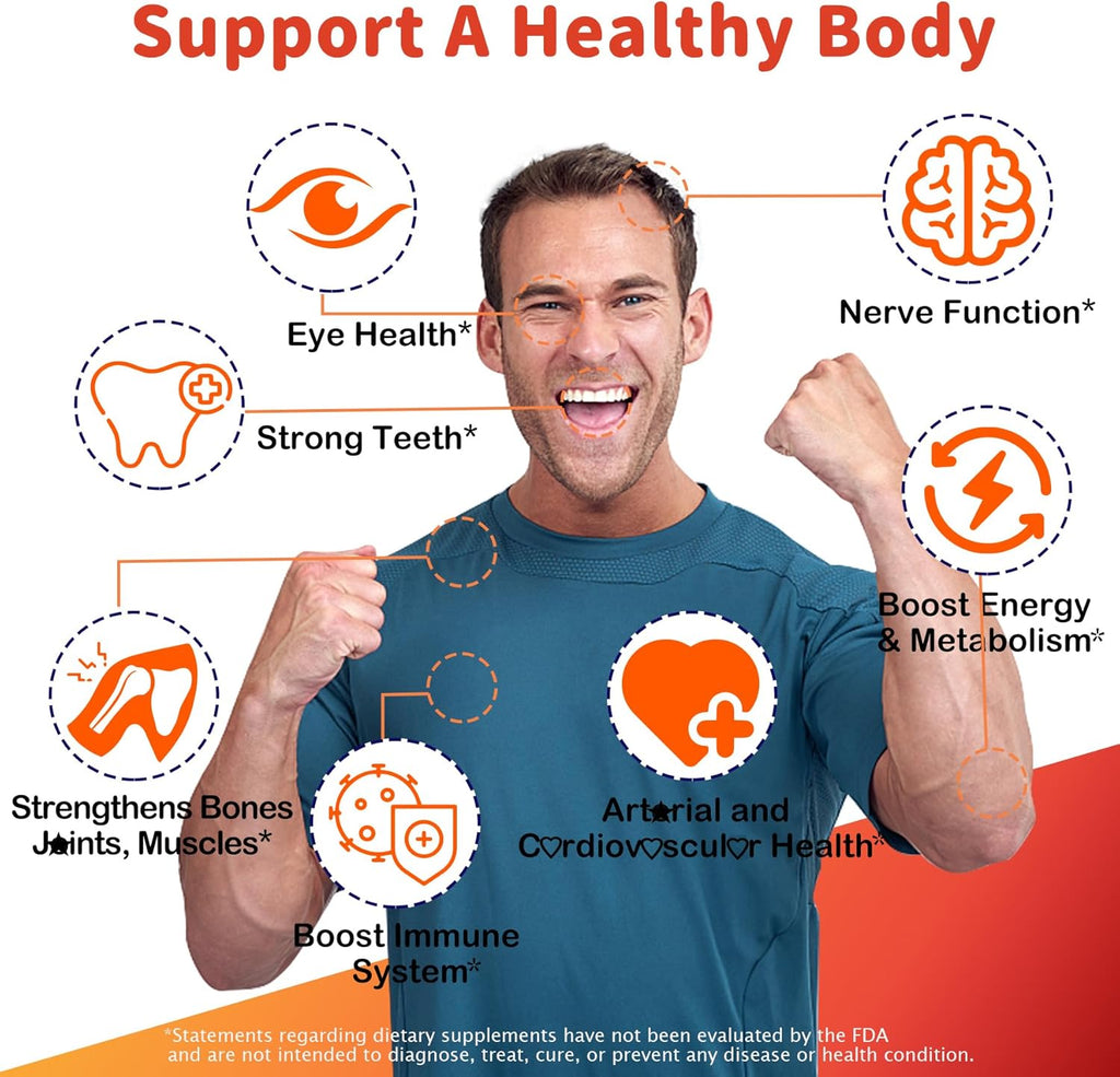 Sugar-Free ADK+Vitamin B12 Gummies - Vitamin D3 K2 10,000IU/ 5000IU, B12 5000mcg 2500mcg, K2 (MK-7) 240mcg, Multivitamin Adults-Vitamin A,Vegan Vitamin D,Methyl B12,C,Zinc-Eye,Bone,Energy,Nerve,Immune