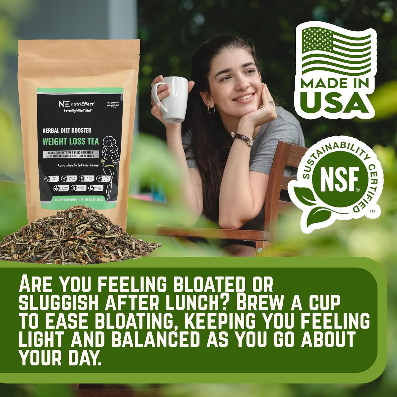 nutriEffect Weight Loss Herbal Tea | Detox & Digestion Support | Bloating Relief | Promotes Fat Reduction & Weight Management | Weight Support Blend with Natural Ingredients