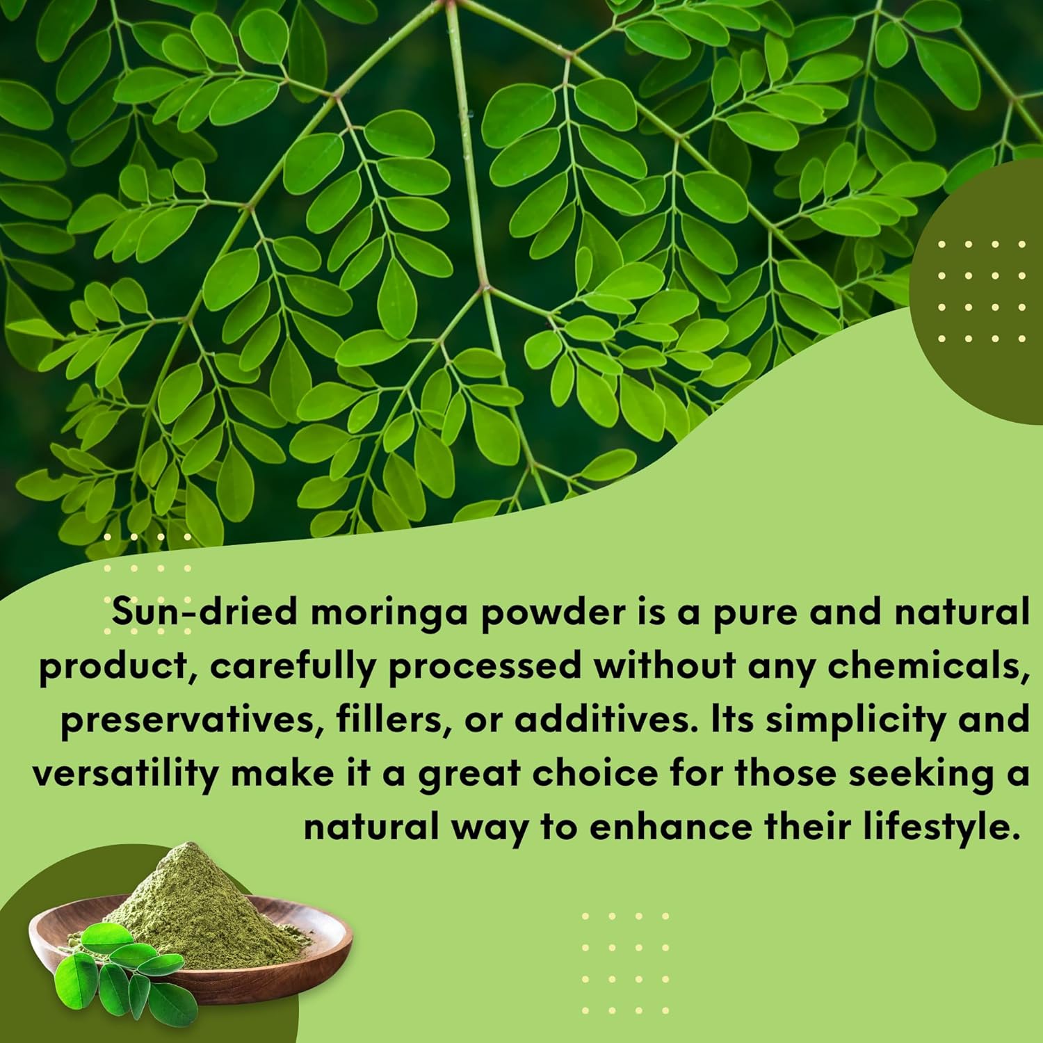 Moringa Leaf Powder Leaves oleifera Pure Premium Indian Powder Natural Fresh Morning Drink Vitamins and Immune Vitamin Superfoods 5.3oz Pack
