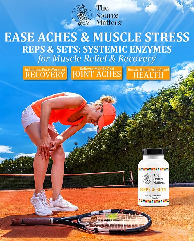 Reps & Sets Dietary Supplement | Full-Spectrum Enzyme Blend for Post Exercise to Support Circulatory Function, Physical Activity Recovery, Balanced Immune Response (120 Capsules)