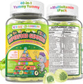 NEVISS Kids Super Greens 40-in-1 Gummies w/Multivitamin, Omega3, Iron, Picky Eater Organic Super Fruits Veggies Gummy, Superfood Supplement, Mushroom, Lutein | Immune, Bone, Brain, Energy, Sugar Free