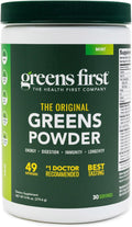 Greens First Original Greens Powder - 49 Superfoods - Organic Fruits & Veggies - Prebiotics, Probiotics & Digestive Enzymes - Antioxidant Smoothie - Dairy Free, Vegan & Non-GMO (Mint, 30 Servings)