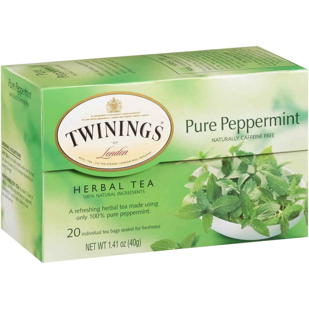 Twinings Pure Peppermint Herbal Tea Bags, 20 Count (Pack of 3)