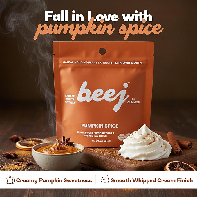 BEEJ Edible Massage Oil - Dreamsicle Flavored with Coconut Oil and Pumpkin Spice Gummies for Couples, No Artificial Flavors or Sweeteners