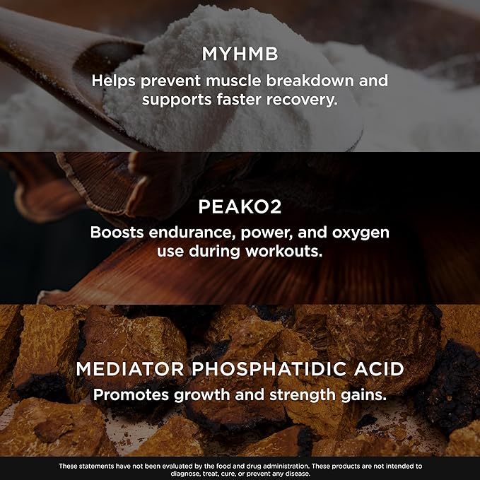 The Genius Brand Genius Muscle - Muscle Health Supplement for Growth, Endurance & Recovery - Non-Hormonal Formula - 6 Organic Mushrooms - Naturally-Sweetened - 30 Servings - Strawberry Vanilla