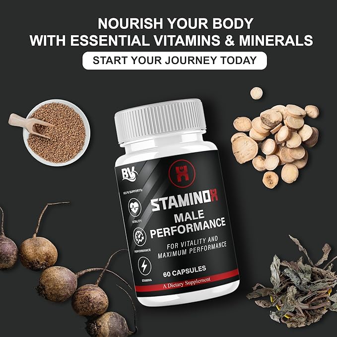 BLUE VIBE Staminox Premium Wellness and Advanced Health Management Supplement Pills, Staminox Maximum Strength Advanced Daily Health Support and Overall Wellness Formula Supplement (60 Capsules)