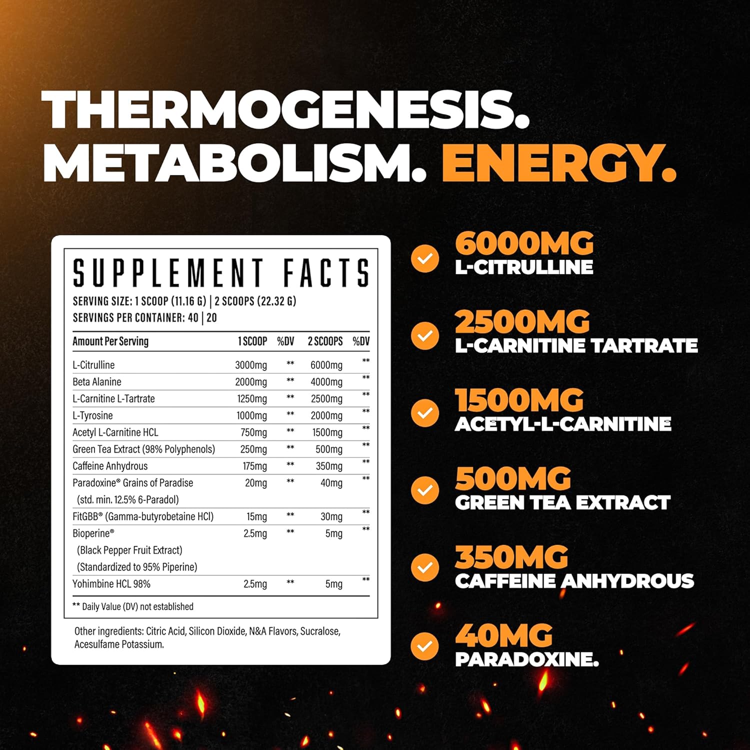 Wrecked Inferno - Thermogenic Pre Workout For Men & Women, Increase Energy, Boost Thermogenesis & Metabolism, Enhance Exercise Performance - Contains L-Citrulline, L-Carnitine, Beta-Alanine & More
