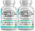 Clean Nutraceuticals Quercetin Zinc Vitamin C Vitamin D Bromelain Elderberry - Lung Immune Support Supplement Adults with Artemisinin, Sea Moss, Echinacea, Allergy Relief (60 Count (Pack of 2))