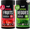 Fruits and Veggies Supplement - High Fiber Supplement for Immunity, Gut & Energy - Super Reds & Super Greens Supplements with Marshmallow Root - 240 Reds and Super Greens Powder Superfood Capsules