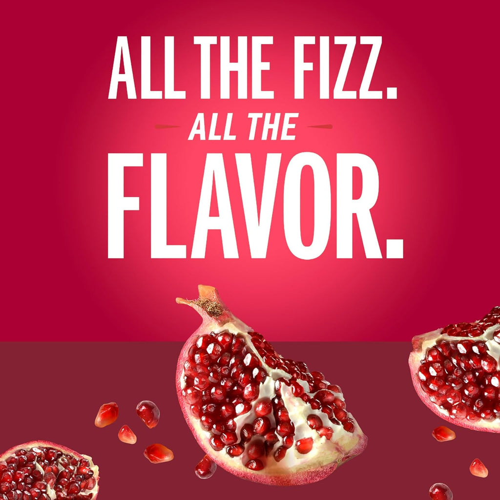IZZE Sparkling Water Juice Beverage Blend, Pomegranate, No Sugar Added, 8.4 FL OZ, 24 Cans