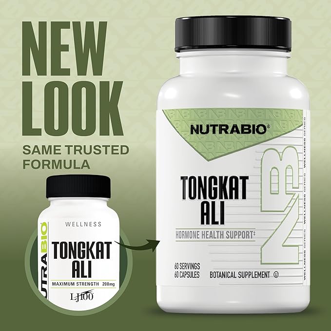 NutraBio Tongkat Ali Longjack 100 Supplement - Natural Support for Muscle Mass, Strength, Performance- Longjack Tongkat Ali for Men- 200mg per Capsule, 60 Servings