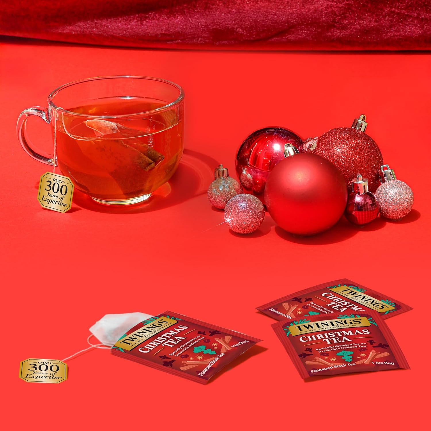 Twinings Christmas Black Tea Individually Wrapped Bags, 20 Count (Pack of 2), Aromatic Cinnamon & Clove, Caffeinated, Enjoy Hot or Iced, 20 Teabags