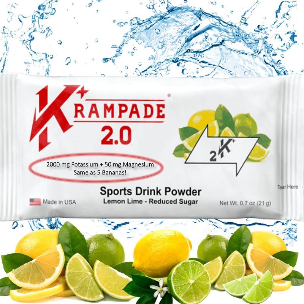 Potassium Magnesium Supplement Electrolytes Powder - 50 mg Mag + 2000 mg K, >2X More Than Coconut Water | Cramp Relief | Hydration Packets