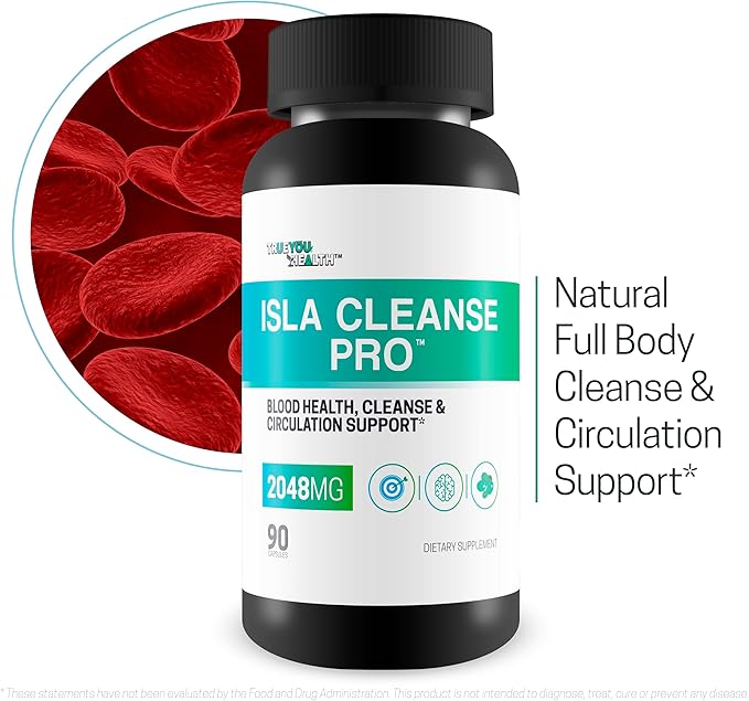 Isla Cleanse Pro - Our Best Vein Health & Artery Health Full Body Cleanse Detox Supplement - Blood Cleanse Detox - Island Cleanse Heart Healthy Solution - Arteries Cleanse Body Detox Cleanse Tea Caps