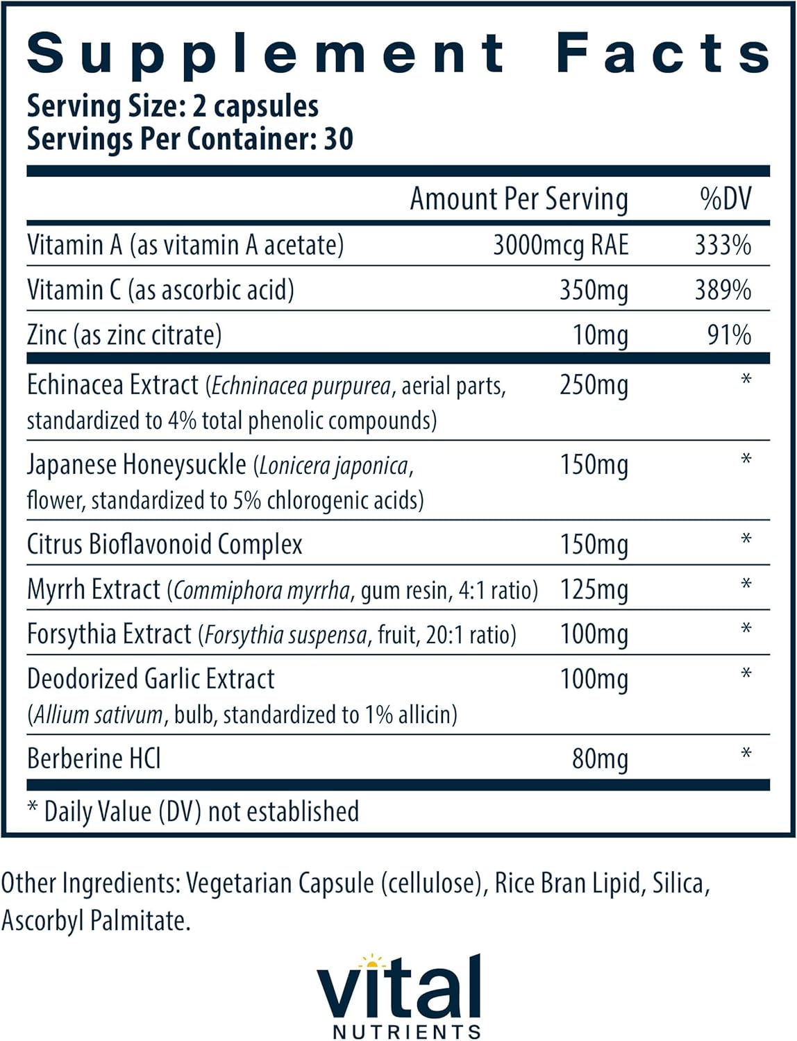Vital Nutrients Herbal Biotic | Herbal Immune Support Supplement | Antioxidant Support Promotes Healthy Immune System | Gluten, Dairy, Soy Free | Non-GMO | 60 Capsules