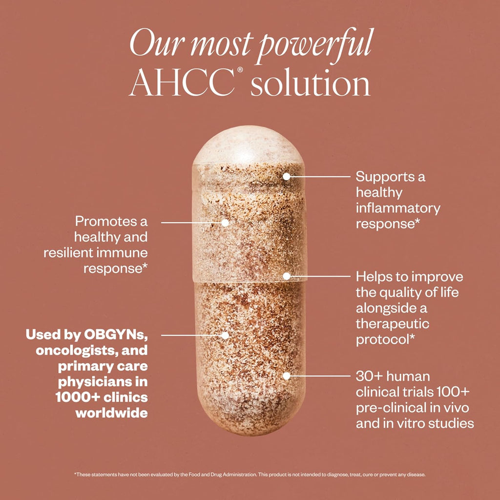 SHII AHCC Clinical Strength, 30-Days Supply, Vegan, Gluten-Free Immune Support Supplement with Extra AHCC Boost, Made from Functional Shiitake Mushrooms for Immune Balance Support and Overall Wellness