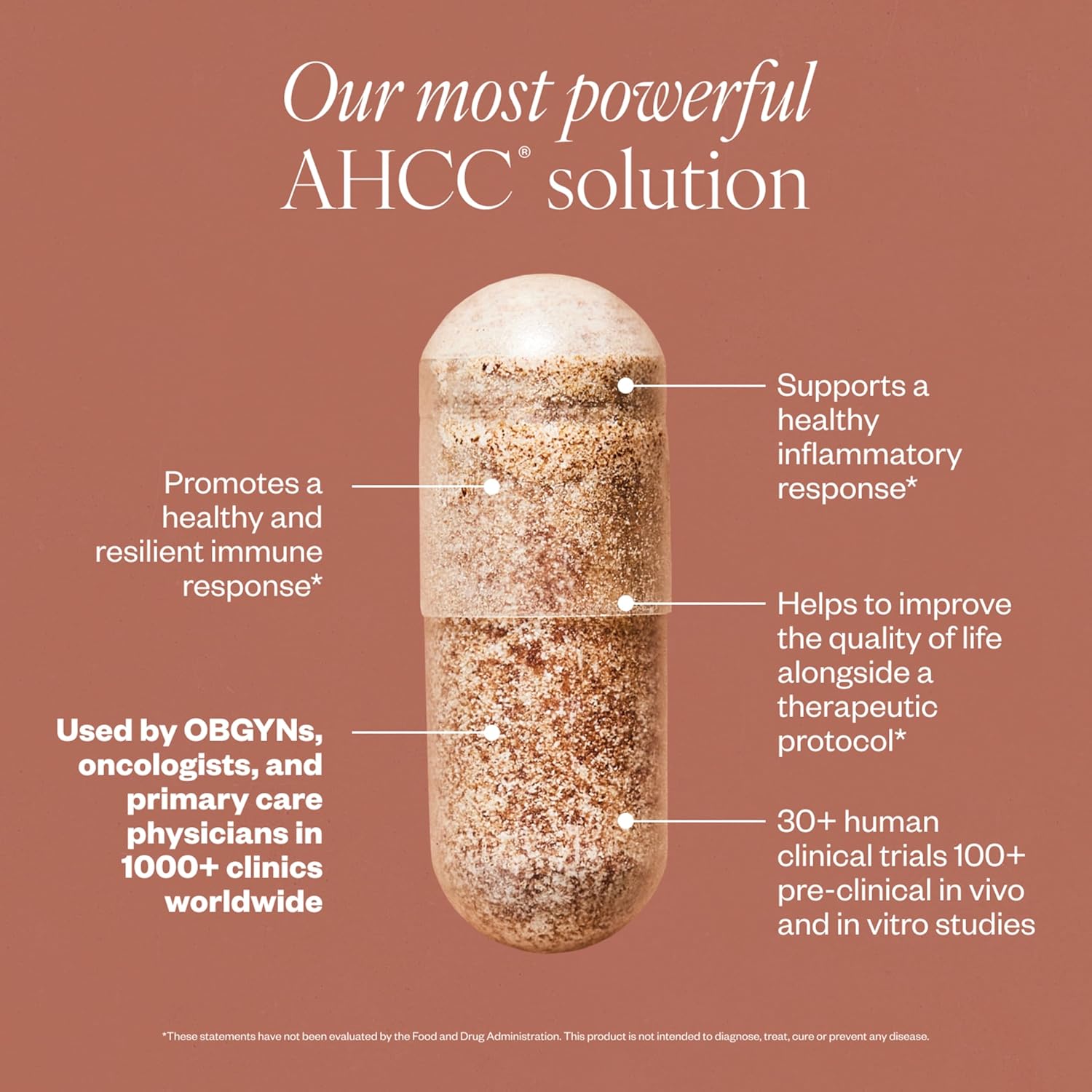 SHII AHCC Clinical Strength, 30-Days Supply, Vegan, Gluten-Free Immune Support Supplement with Extra AHCC Boost, Made from Functional Shiitake Mushrooms for Immune Balance Support and Overall Wellness