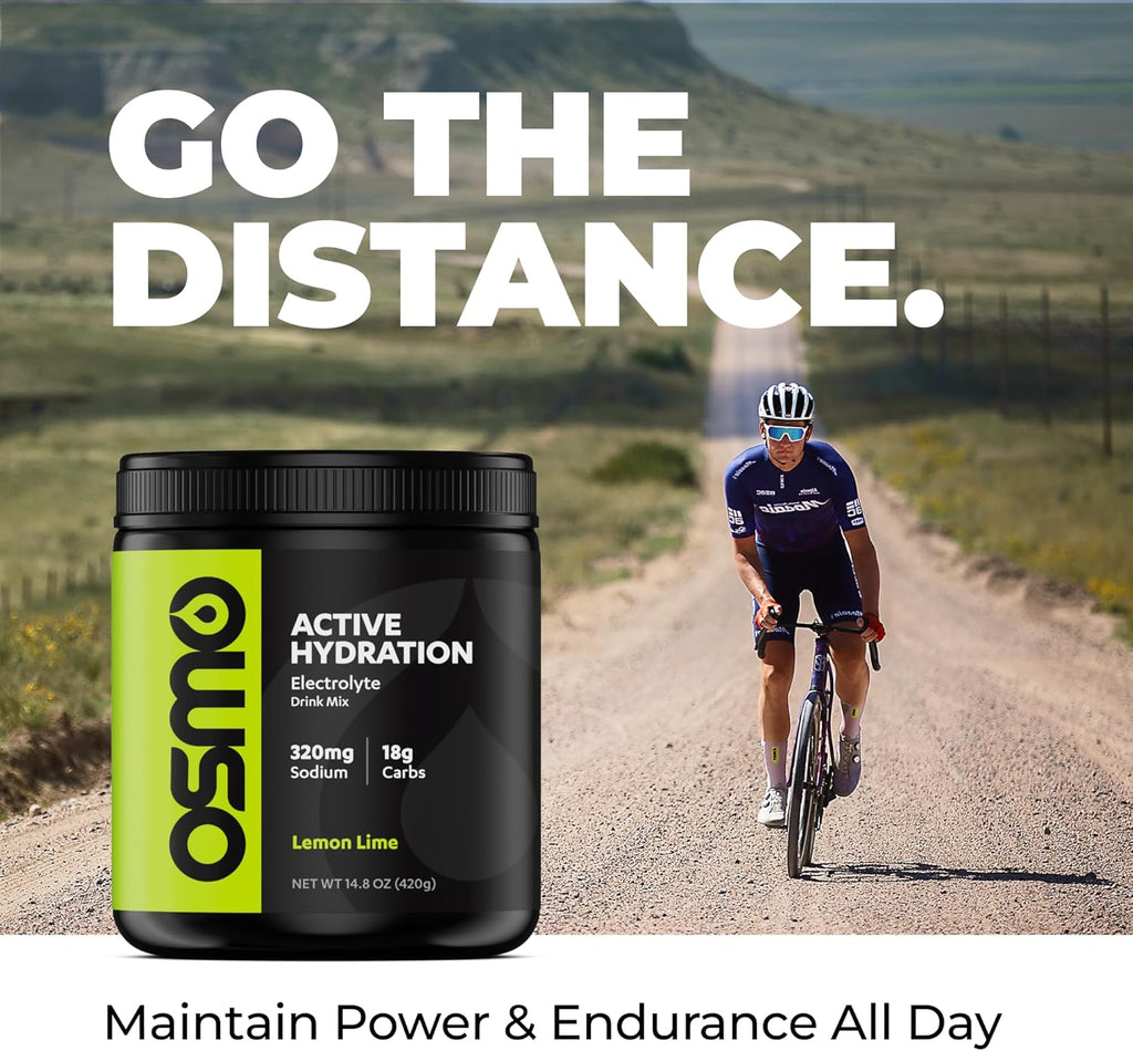 Osmo Active Hydration Electrolyte Powder (20 Servings) - Includes Sodium, Magnesium, Potassium, Carbs & Vitamins, Cane Sugar - All Natural Ingredients, 3X Faster Hydration, Boosts Power & Endurance