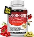 Berberine Supplement 1800mg - Berberine HCL 97% Tested Ultra High Purity Premium Berberine Extract to Support Overall Health, High Potency Berberine Plus Non-GMO Vegan Men Women, 90 Capsules