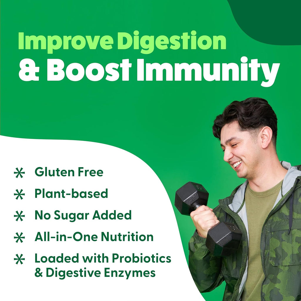 Feel Great Organic Superfood Greens Powder - Cocoa Chocolate | Fruit & Vegetable Supplement | Over 20 Greens, Fruits & Veggies, Fiber, Probiotics & Digestive Enzymes | 30 Servings