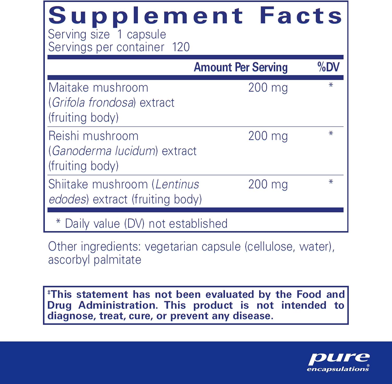 Pure Encapsulations M/R/S Mushroom Formula | Hypoallergenic Supplement Promotes Immune Health and Provides Broad-Spectrum Physiological Support | 120 Capsules