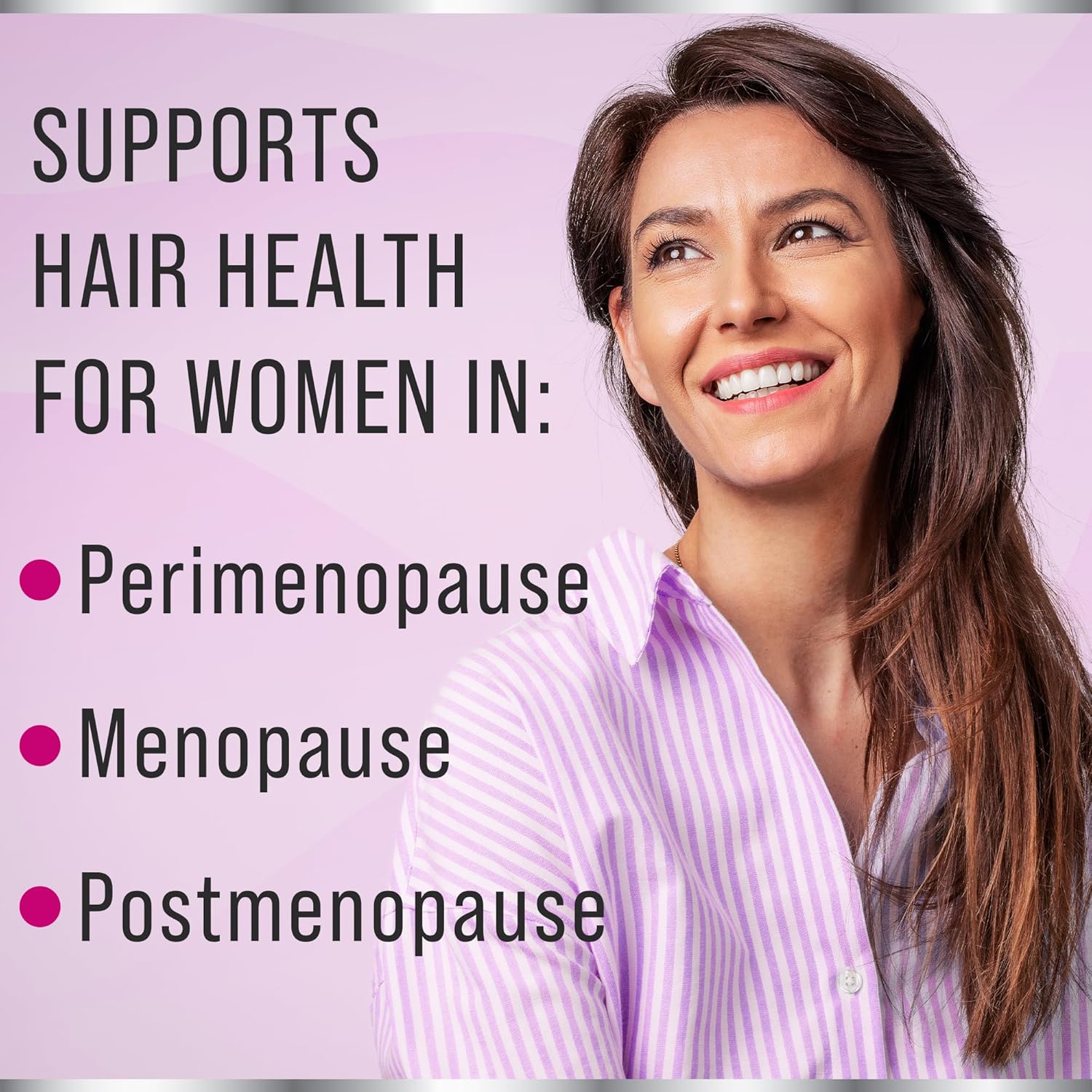 Black Cohosh + Biotin - Menopausal Hair Growth Supplement for Women. Menopause & Postmenopause Vitamins for Fuller Hair, Less Thinning, Hot Flashes. Black Cohosh, Biotin, & Chasteberry. Clean & Vegan