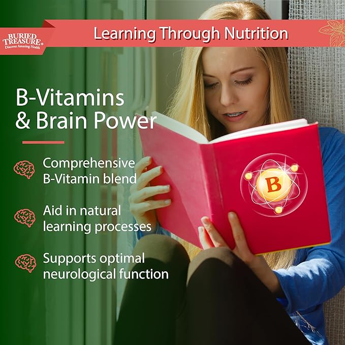 Buried Treasure - Added Attention - Children's Learning Support with GABA DHA Vitamin B and Herbal Blend - Aid Healthy Brain Functions - Improved Short-Term Auditory Memory Focus & Behavior 16.54 oz