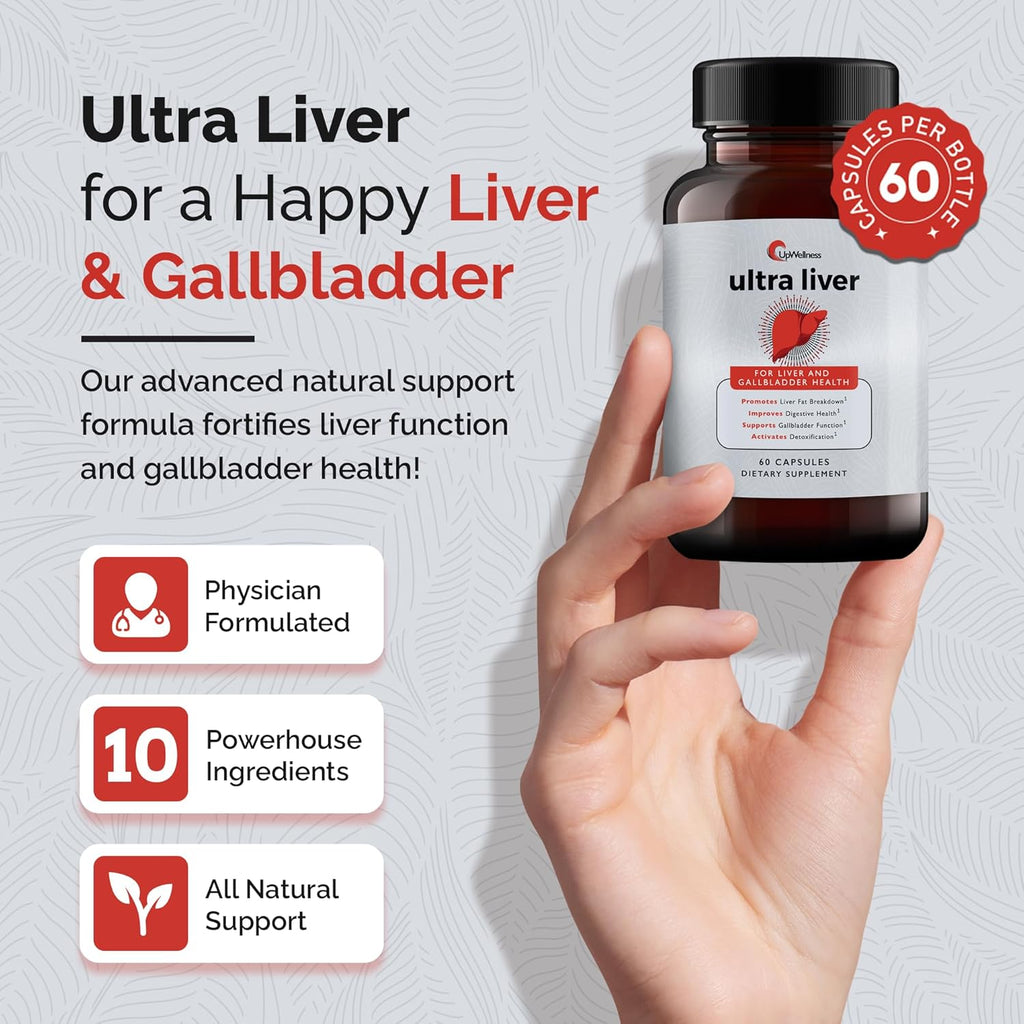 Ultra Liver Supplement for Liver Support and Gallbladder Support - Powered by TMG, NAC Milk Thistle, and More - Liver Cleanse Detox & Repair - 60 Capsules - 3 Pack