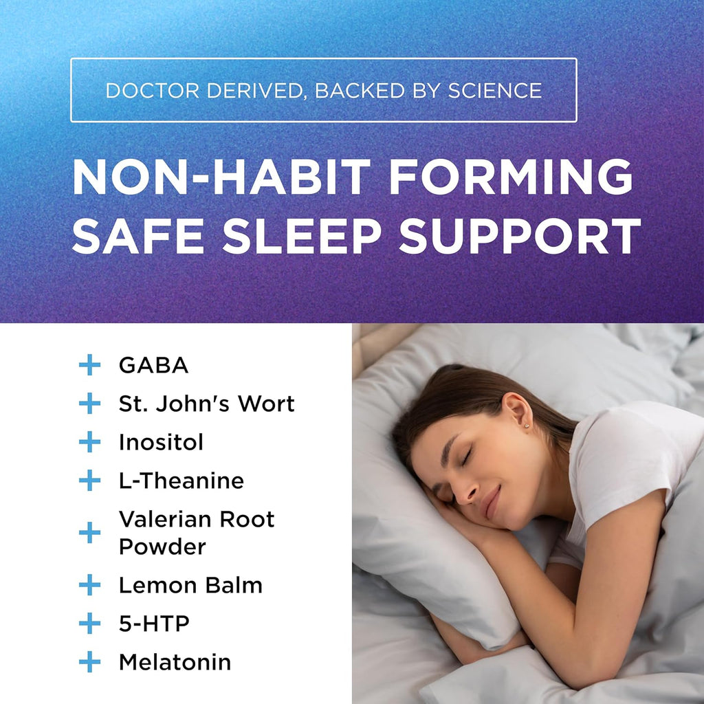DR. EMIL NUTRITION EZ Doze Vegan Natural Sleep Aid with Valerian Root, GABA & 5HTP - Extra Strength Sleeping Pills for Adults - Safe and Non-Habit Forming (60 Veggie Capsules Pack of 2)
