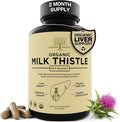 USDA Organic Milk Thistle Supplement 80% Silymarin – 250 mg with Beet Root & Artichoke Leaf Extract – Herbal Formula for Liver and Digestive Support, 120 Capsules