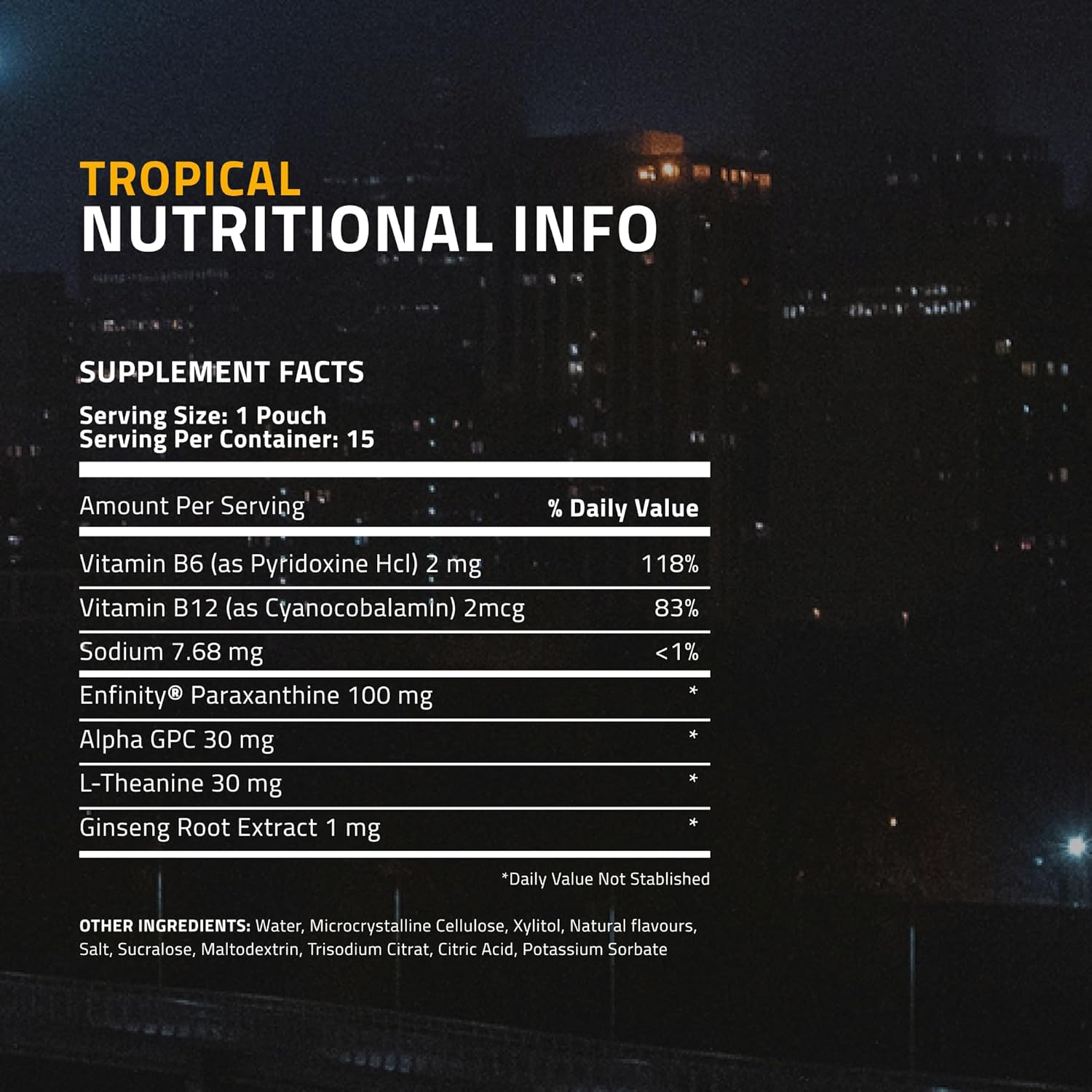 Ultra Focus Pouches with Vitamin B12, L Theanine, Vitamin B6, Ginseng & Alpha GPC, Natural Adaptogens and Nootropics for Energy and Clarity, Plant Based and Caffeine Free, Tropical, 3 Pack