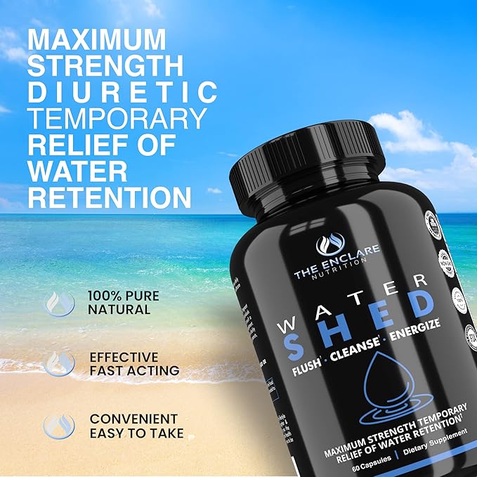 THE ENCLARE NUTRITION Water Pills - Diuretic Water Pills for Swollen Feet and Ankles Relief - for Women or Men - Edema Relief - for Weight, Liquid Retention, Swelling, Bloating & Fluid Balance (3)