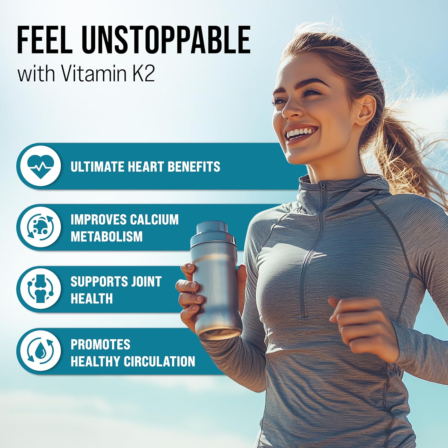 Vitamin D3 K2 300 Softgels – 10000 IU & 200 MCG K2 MK7 – Plant-Based, Vegan, Non-GMO, Gluten-Free – Coconut Oil – Immune, Bone & Muscle Support – D3 con K2 vitamina Supplement