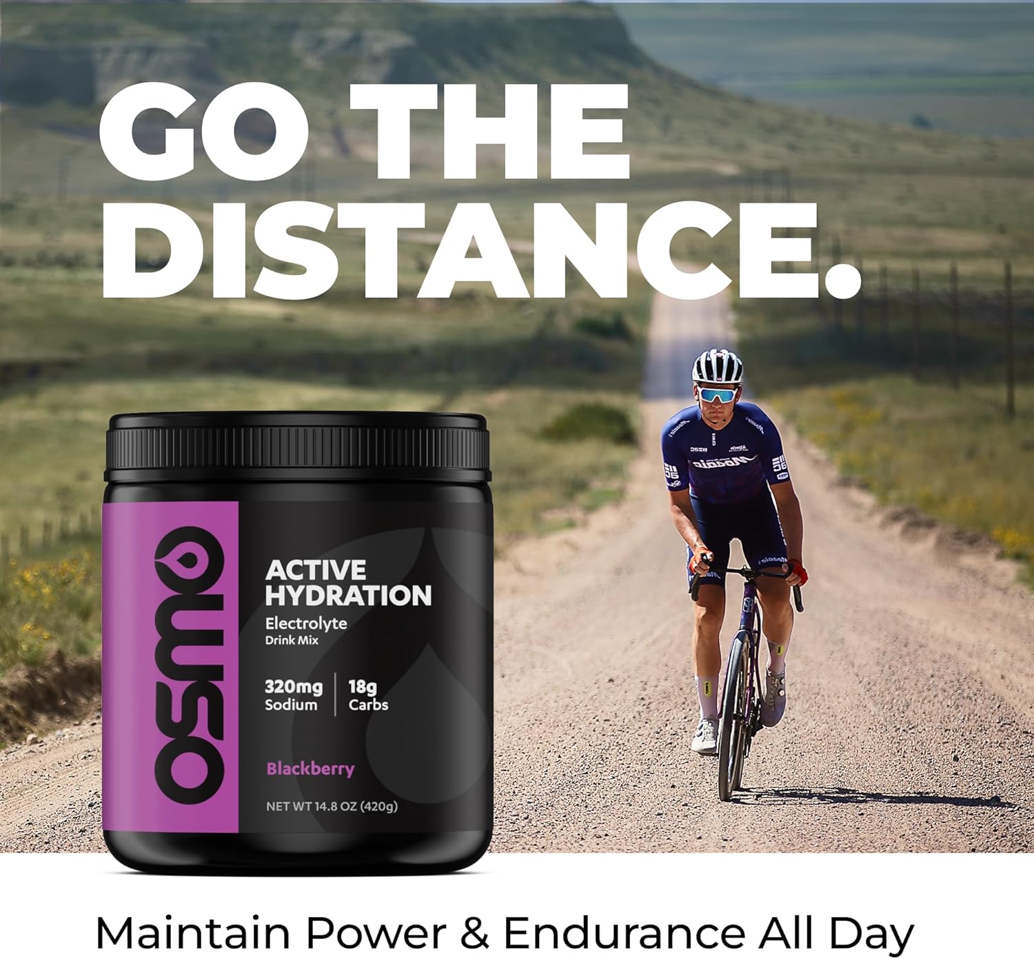 Osmo Active Hydration Electrolyte Powder (20 Servings) - Includes Sodium, Magnesium, Potassium, Carbs & Vitamins, Cane Sugar - All Natural Ingredients, 3X Faster Hydration, Boosts Power & Endurance