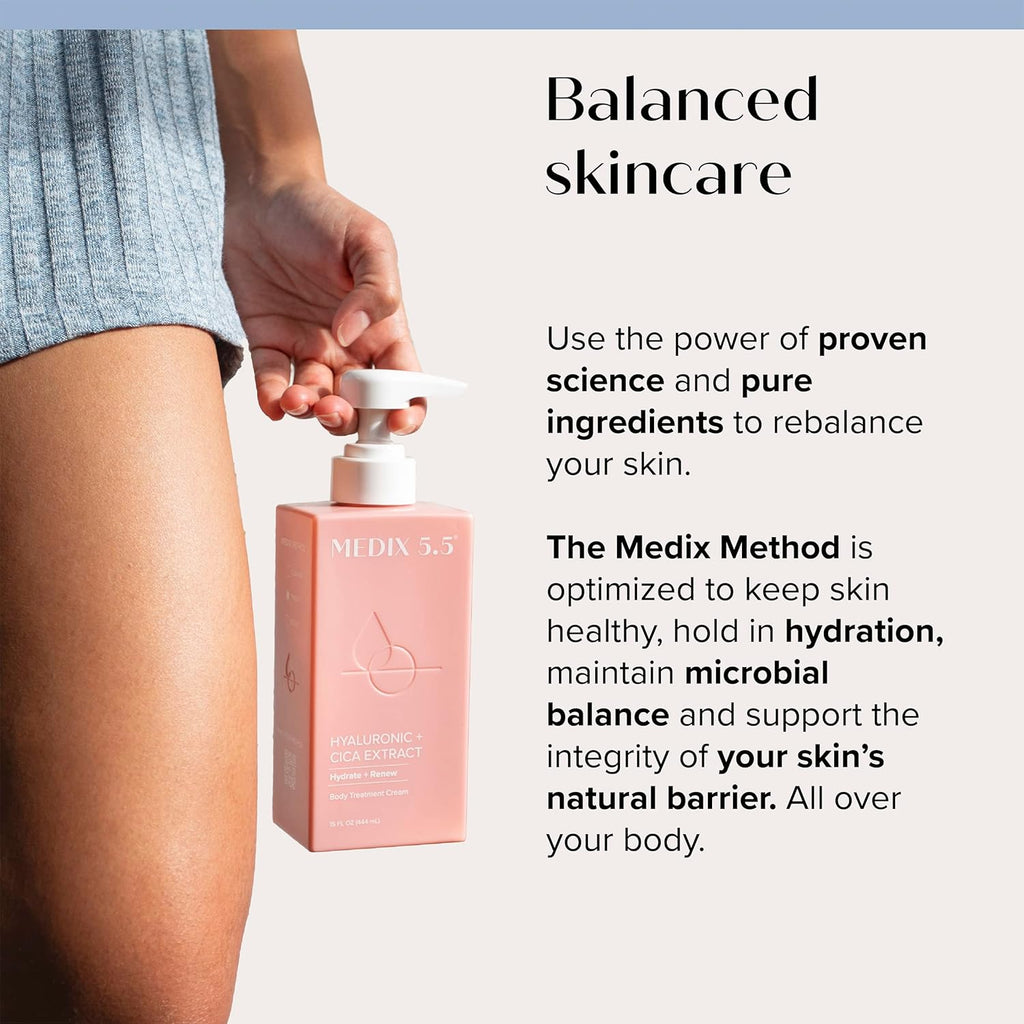 Medix 5.5 Hyaluronic Acid + Vitamin E Cream Body Lotion For Women | Hydrating Dry Skin Firming Lotion Minimizes Look Of Wrinkles, Stretch Marks, Cellulite, & Crepey Skin | Skin Care Products | 2-Pack