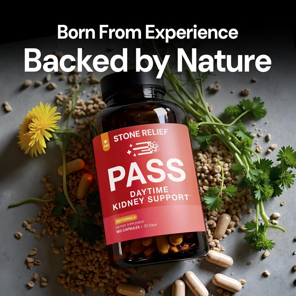 Pass – Daytime Chanca Piedra Stone Breaker Complex - Best Natural Dissolver for Men/Women - Natural Kidney Cleanse & Detox Supplement - 180 Capsules - 4,500mg
