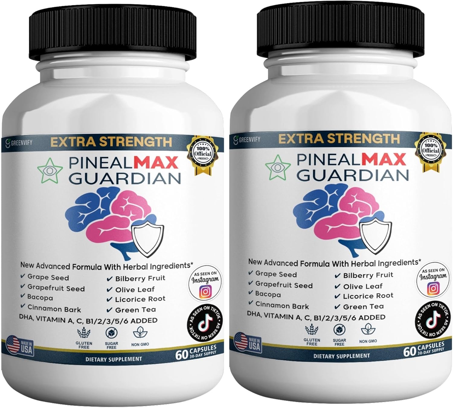 PinealMax Guardian Extra Strength Dietary Supplement, 60 Capsules, with Vitamins and Herbal Blend (2)