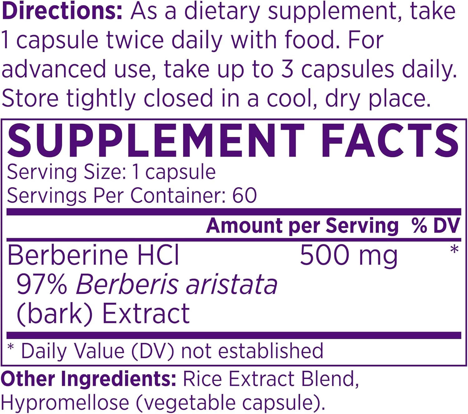 NAOMI Himalayan Berberine 500mg, Clinically Studied for Blood Sugar Support, Metabolic Function, Healthy Weight & Cholesterol, AMPK Activation, Non-GMO, Vegan, Gluten-Free, 60 Capsules, 1-Month Supply