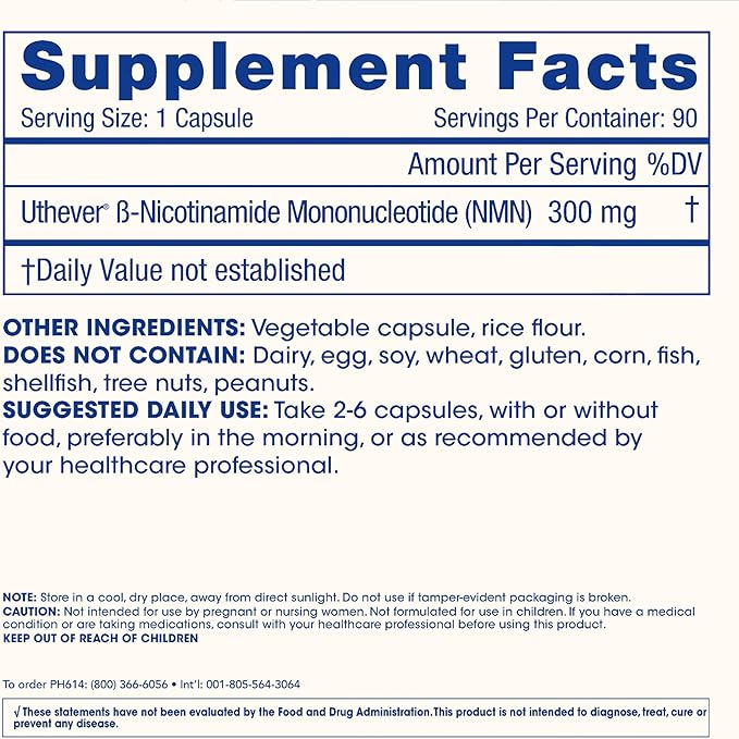 ProHealth NMN Pro 300 (90 Capsules) Clinically Studied Uthever® NMN. NAD+ Precursor for Cellular Energy, Mitochondrial Support & Healthy Aging. USA Manufactured, Triple Lab-Tested