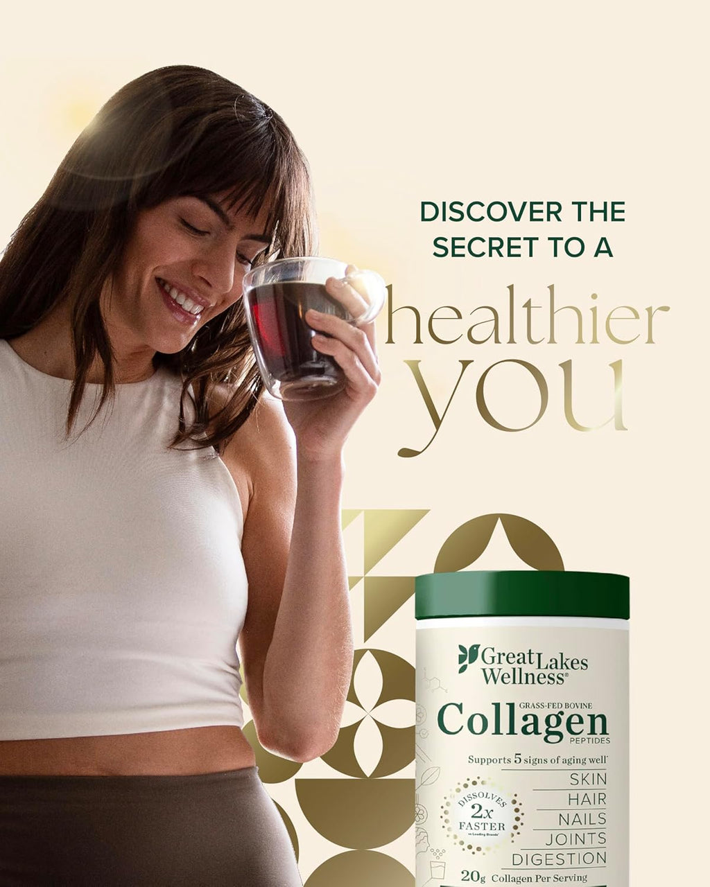 Great Lakes Wellness Collagen Peptides Powder for Skin, Hair, Nails, Joints & Digestion - Variety Flavors - Quick Dissolve Hydrolyzed, Non-GMO, Kosher - 12 Sticks