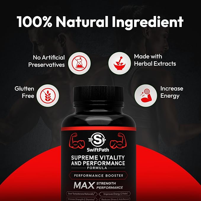 Supreme Vitality for Men – Daily Energy & Wellness Support – Clean, Stimulant-Free Supplement for Active Lifestyle, Endurance & Balance – 60 Capsules