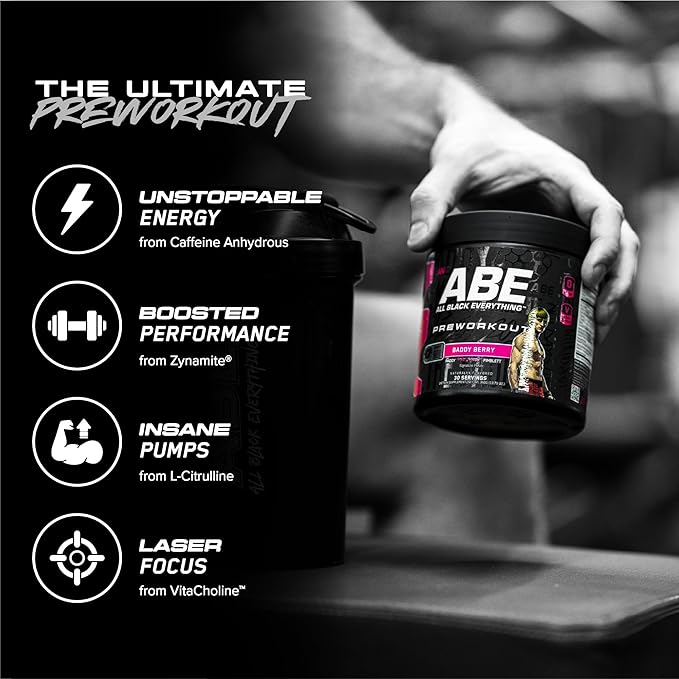 All Black Everything Pre-Workout Powder | Preworkout Energy Drink Mix | 350mg Caffeine | Beta Alanine & Citrulline | Energy Supplement for Men & Women | Tang Orange | 30 Servings
