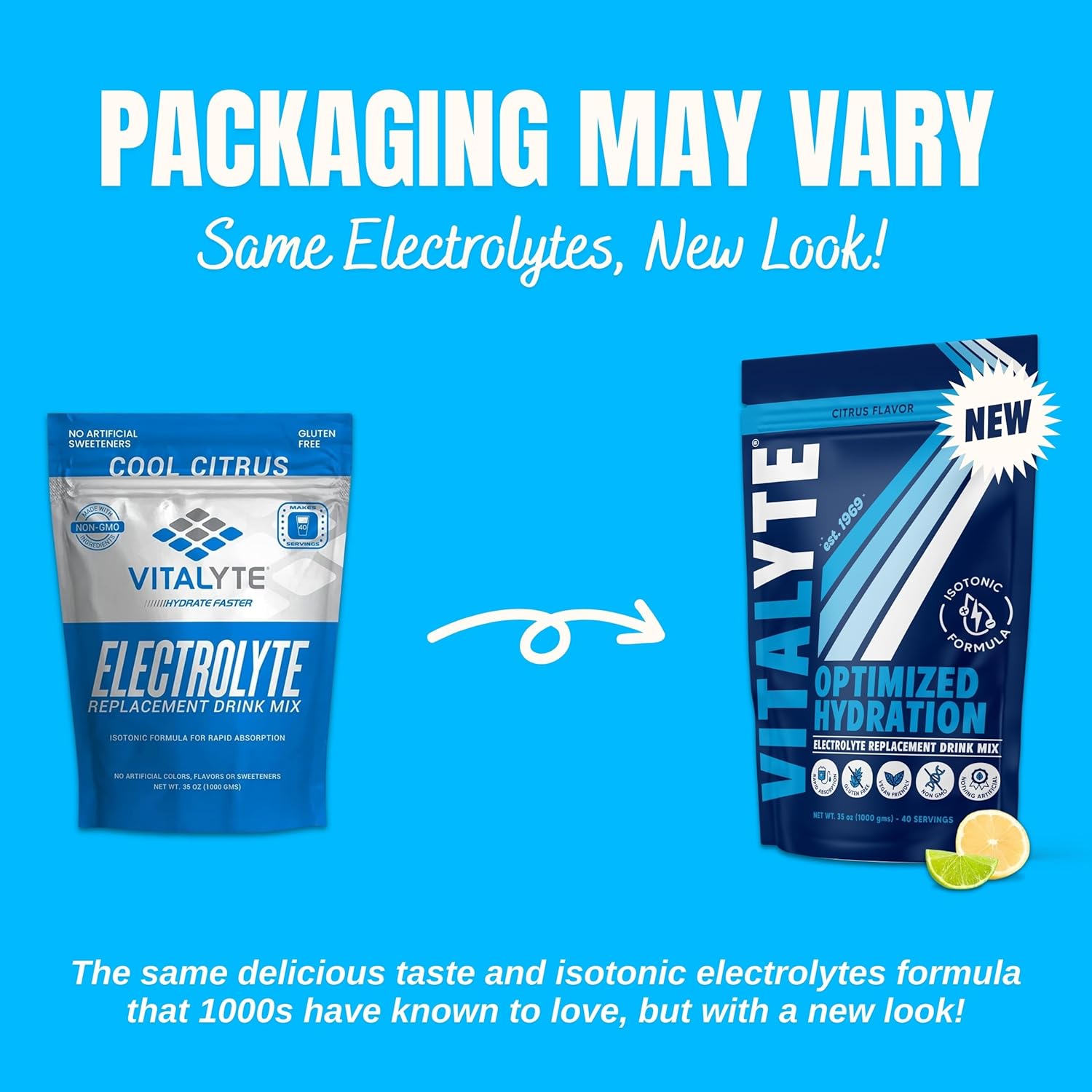 Vitalyte Electrolyte Powder Drink Mix, Isotonic Electrolyte Hydration Mix, Bulk Case Pack (12 Pack, Cool Citrus)